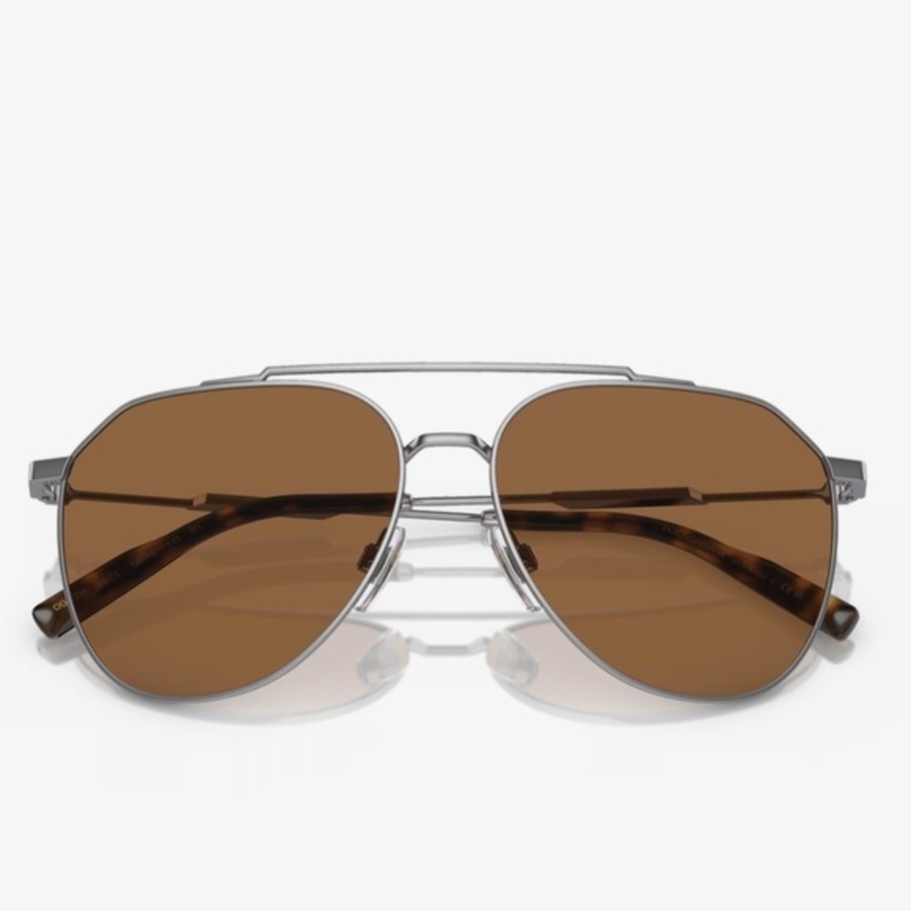 Dolce & Gabbana DG2296 silver and brown aviators